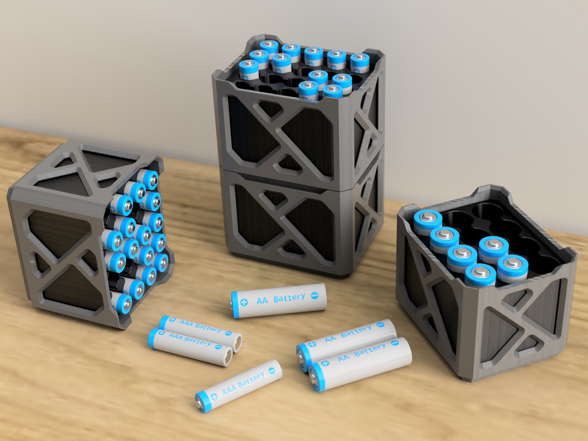 Cool Stacking Battery Holder AA/AAA by and CRAFT 3D Download free STL model
