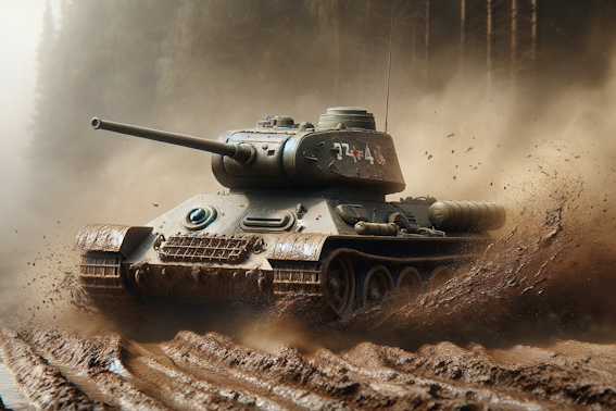 T34 muddy in fog " Filament Painting "