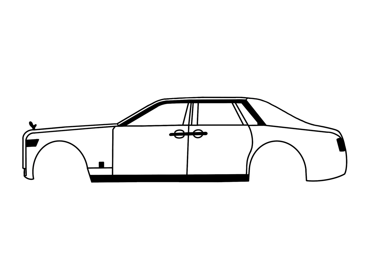 Rolls Royce Phantom Serenity Car Drawing T-Shirt by CarsToon Concept -  Pixels