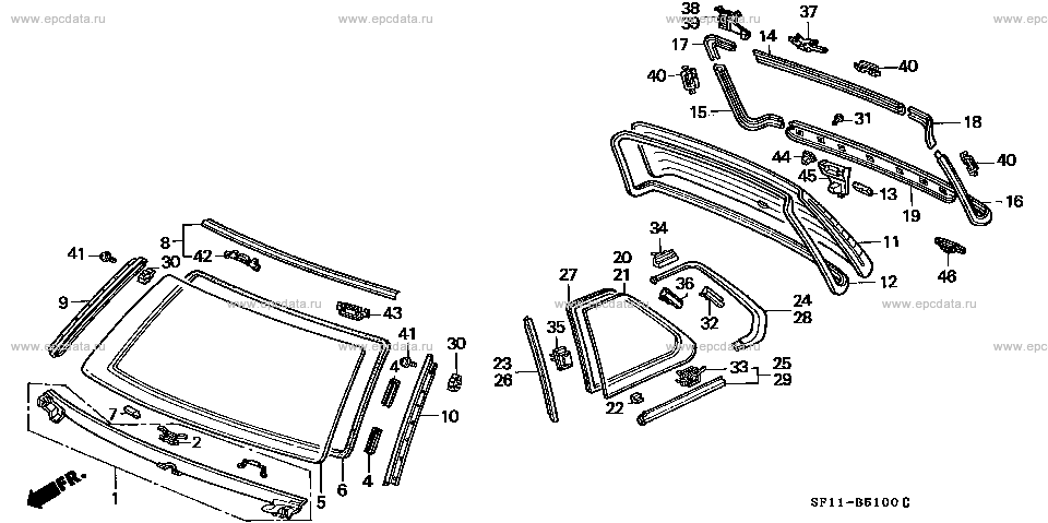 Honda Prelude Gen 3 (BA4) Window Moulding Clips