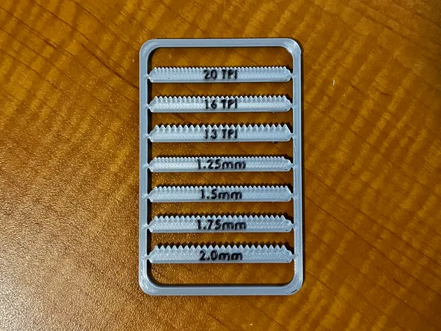 Thread Gauge Card - for Metric and Imperial Screws and Bolts