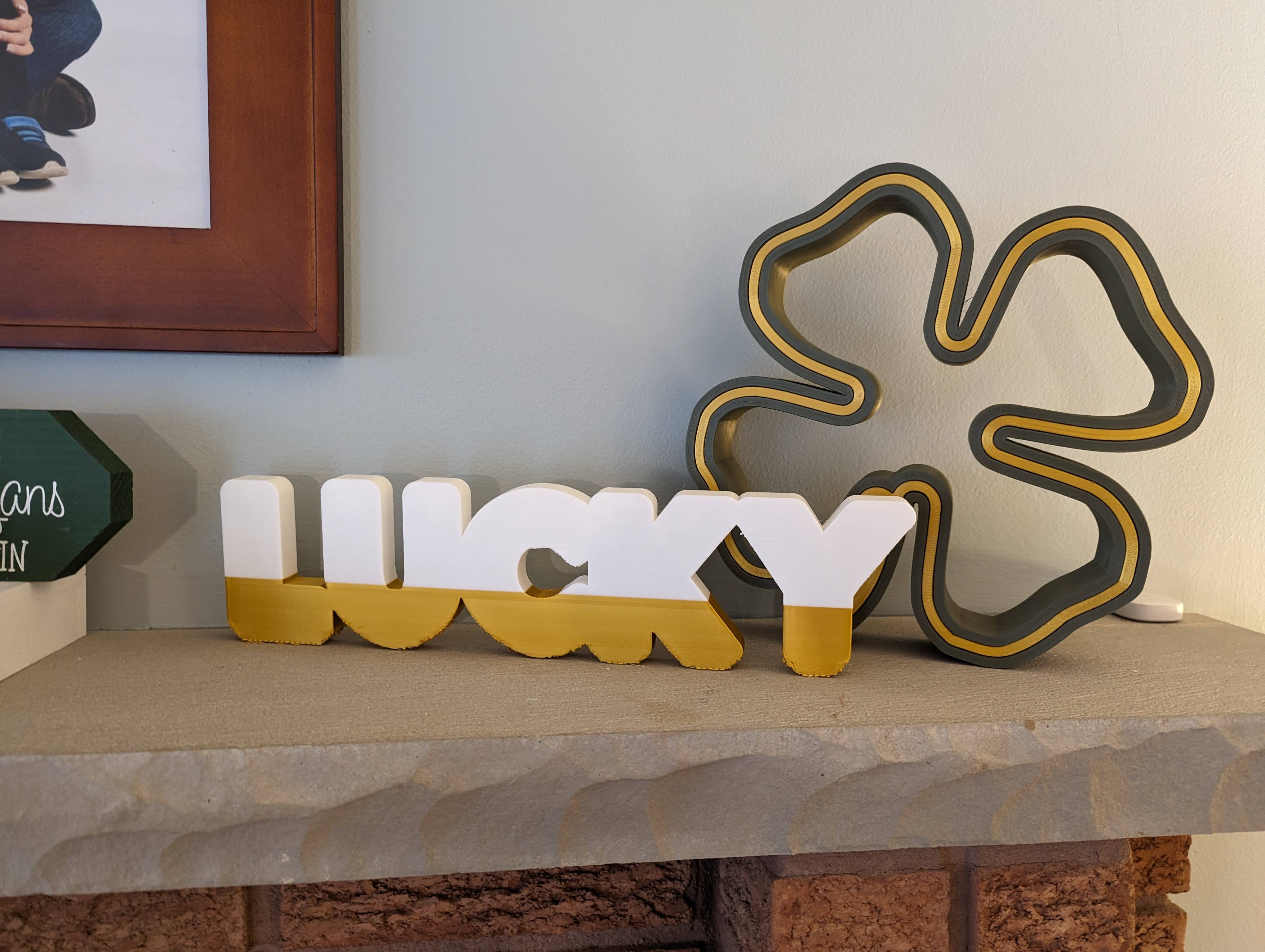 Lucky Word art sign for St Patrick's Day