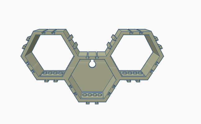 Lego hexagons with built-in studs 3D model thumbnail