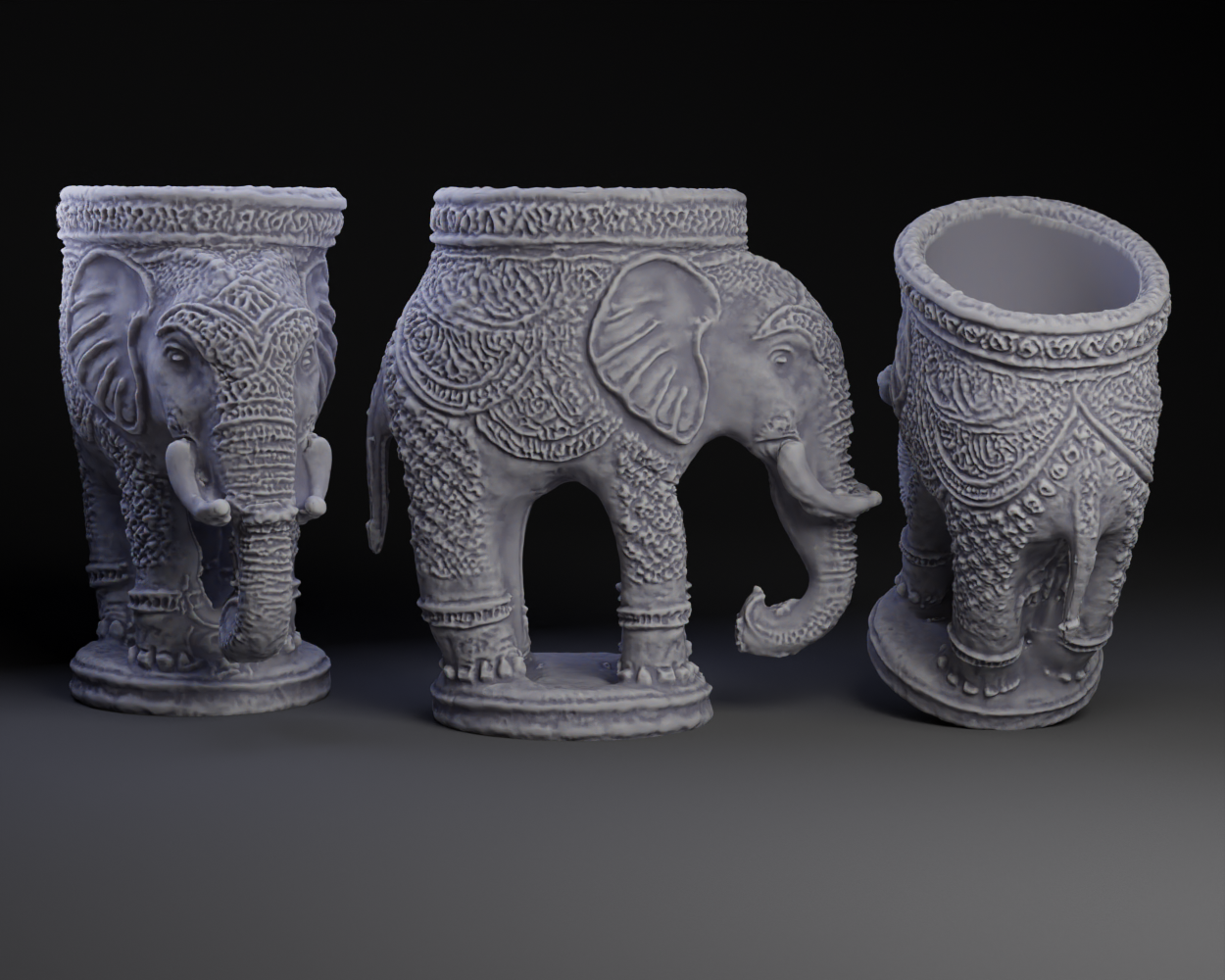 Decorated Elephant Goblet