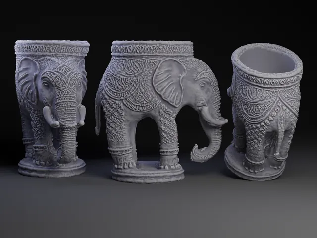 Decorated Elephant Goblet