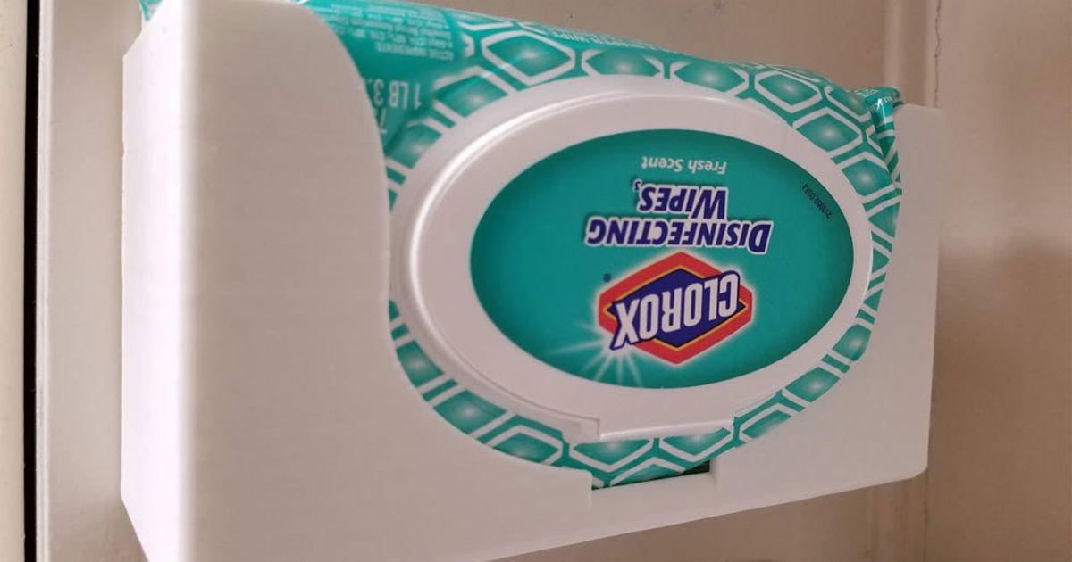 Clorox Wipes Holder Wall Mount With STEP file by MyStoopidStuff