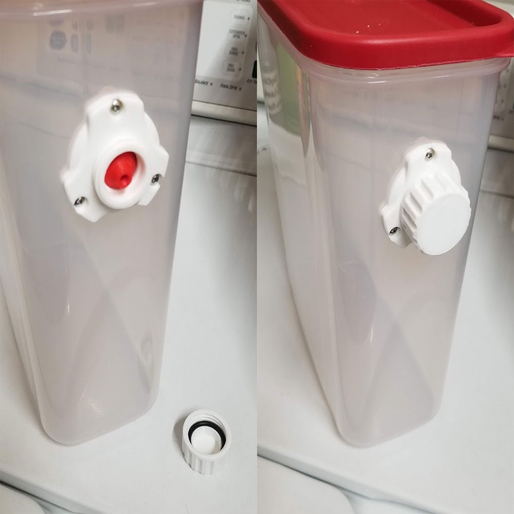 Filament guide for dry box, with o-ring screw cover IMPROVED VERSION (STP files included)