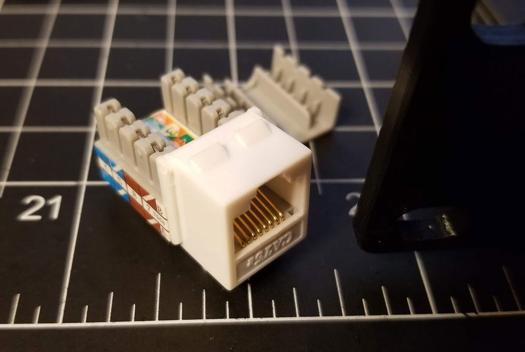 Modular 1U Relay Rack Mount for (18) Keystone Jacks with STEP file by ...