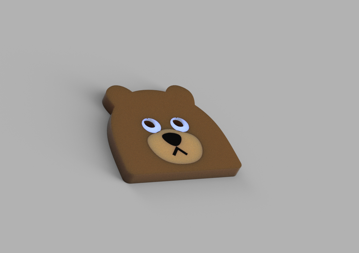 Bear button - multicolor
