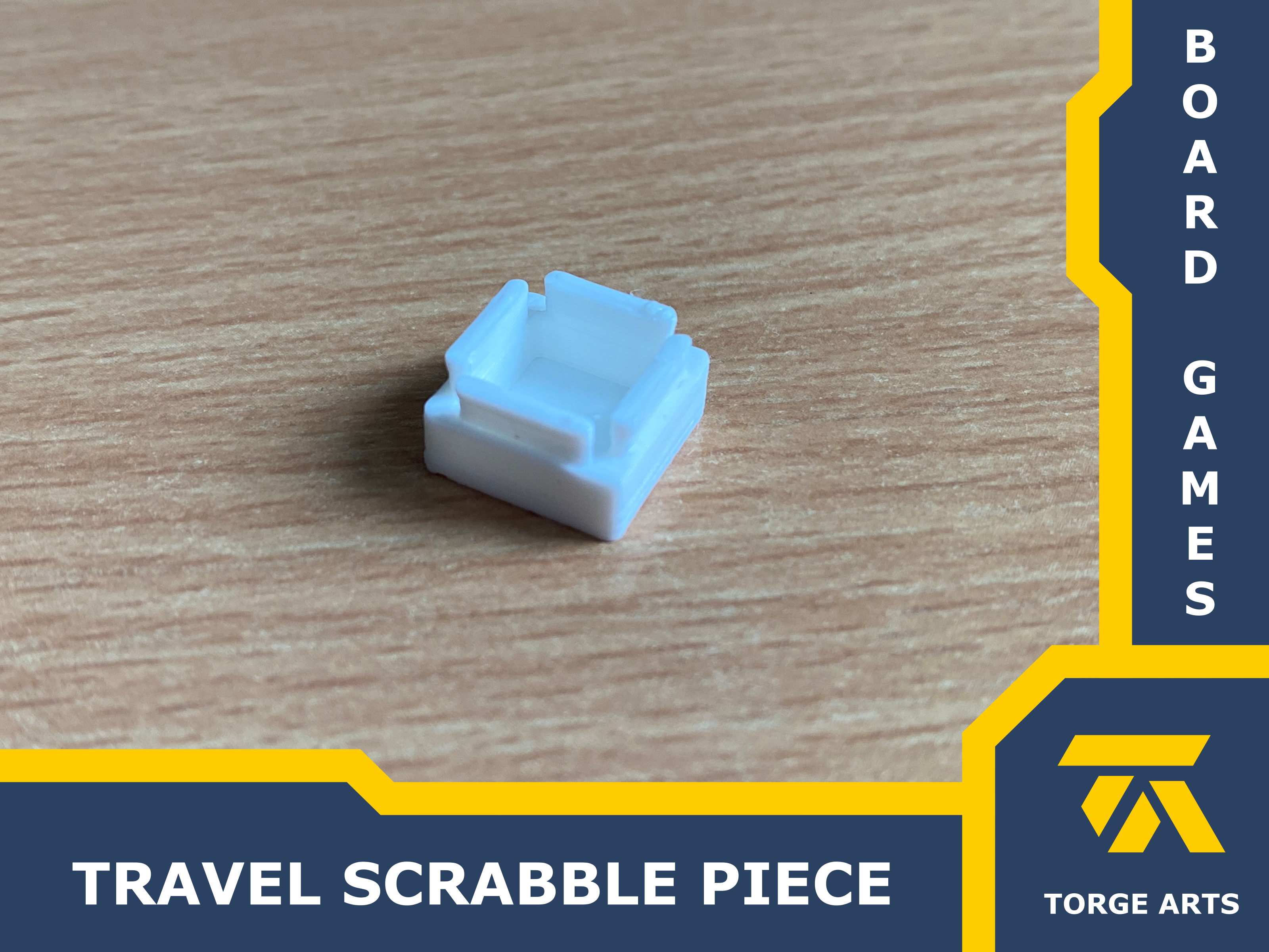 Travel Scrabble piece with groove