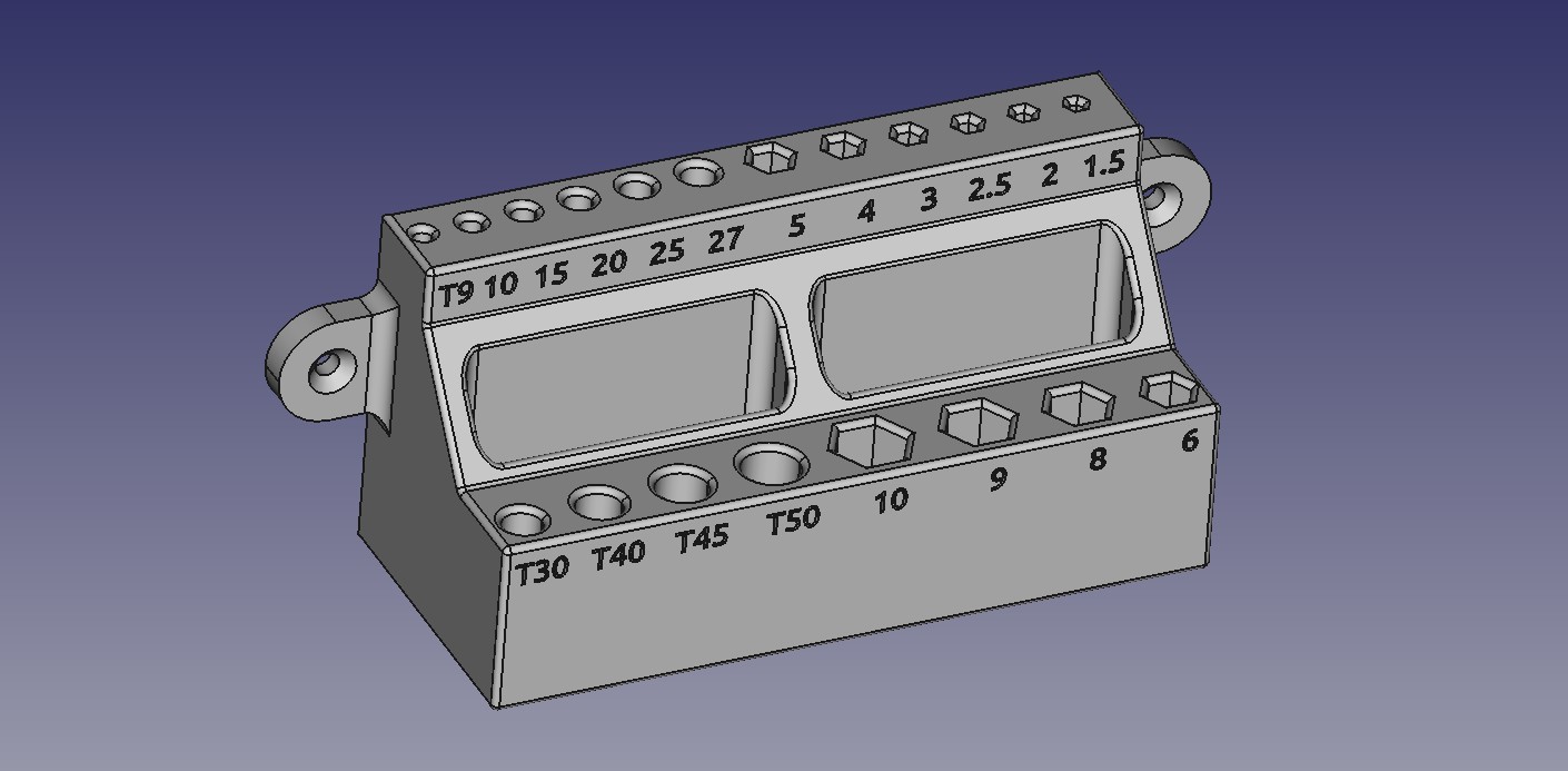 Hex and torx keys wall holder