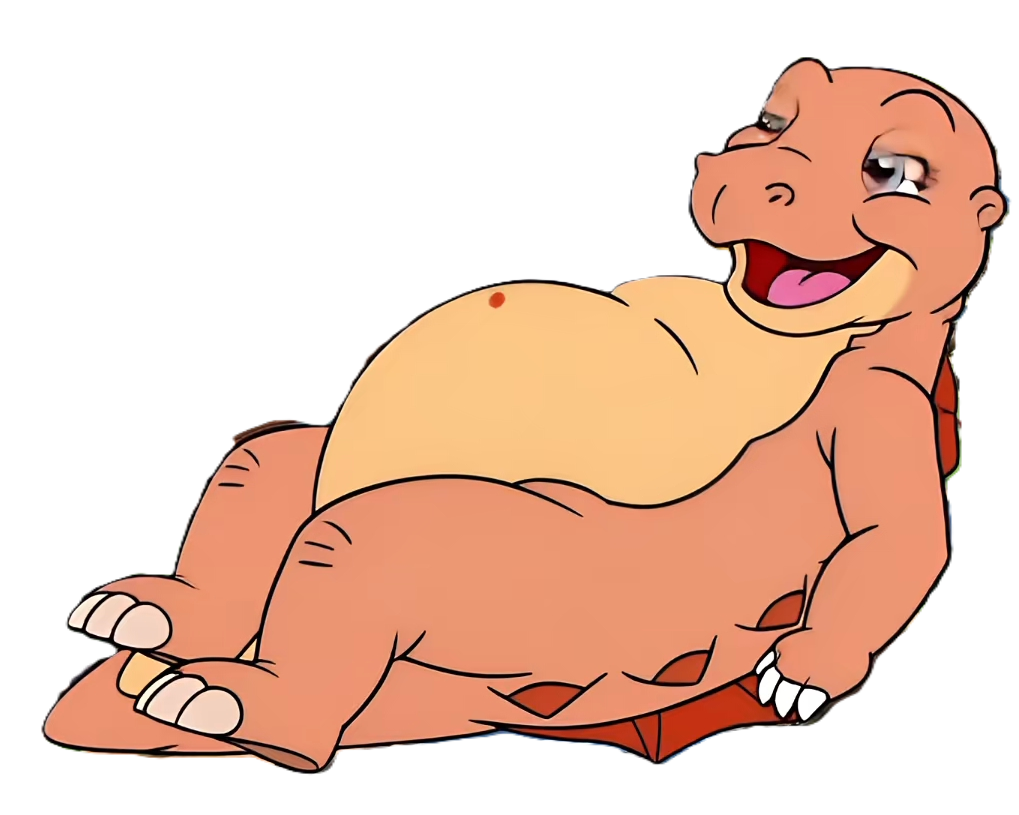 ležící stegosaurus Tipply z filmu the land before time