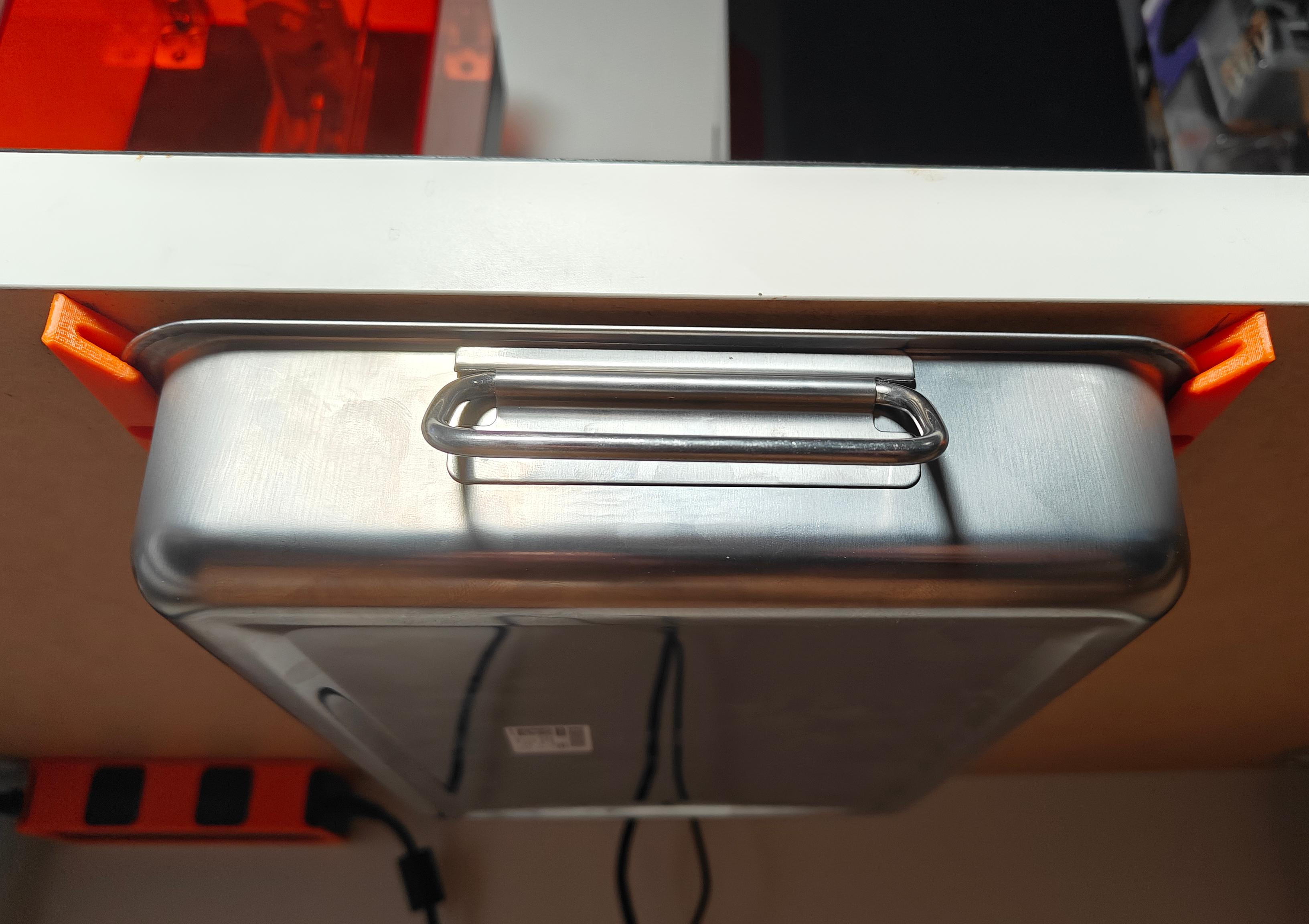 Under desk mount rails for IKEA Koncis steel pan drawer