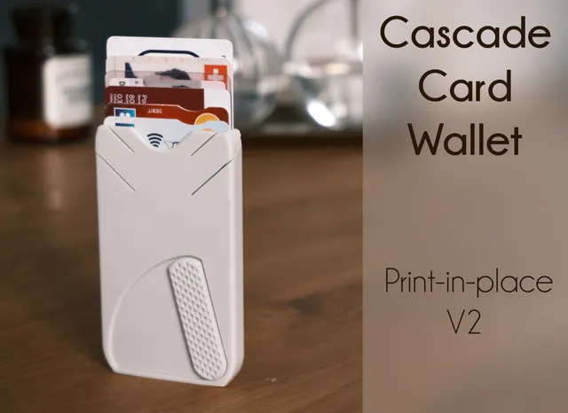 Cascade card wallet V2 (Print-in-place)