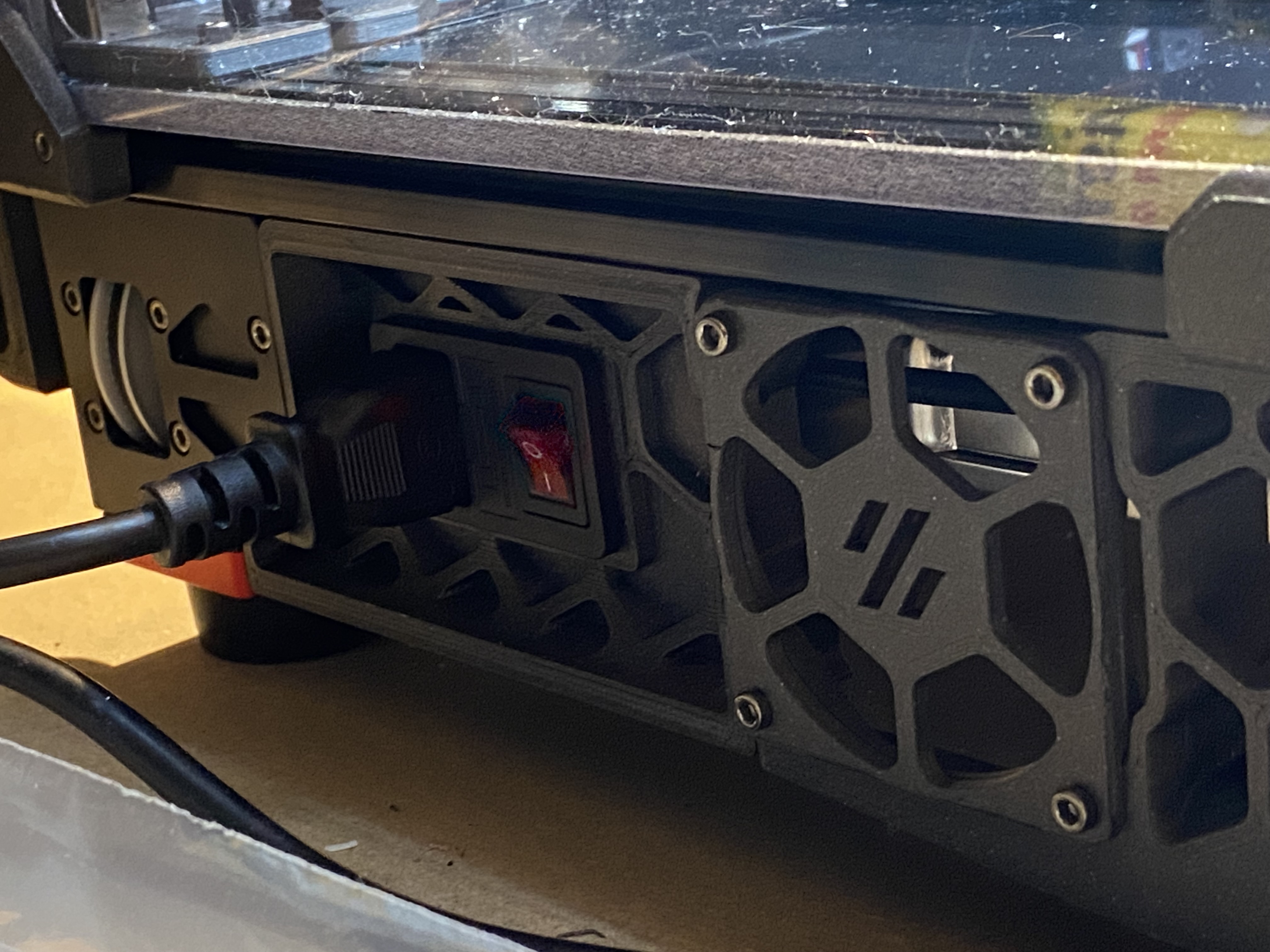 VORON 2.4 350 Side Skirt Power Connector Centred & Offset
