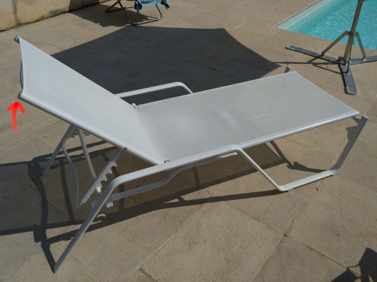 Sunbed top tube endcap / Embout haut bain de soleil