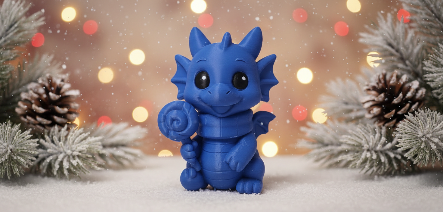 Dragon with Swirl Lollipop Christmas Figure