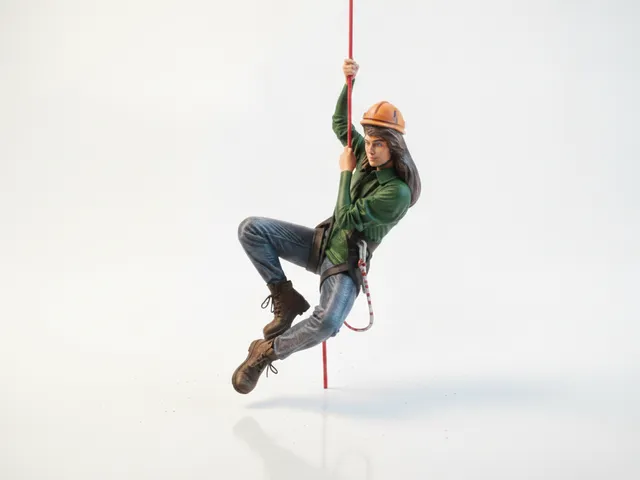 Firefighter Rappelling Figurine Action Hero 3D Printable