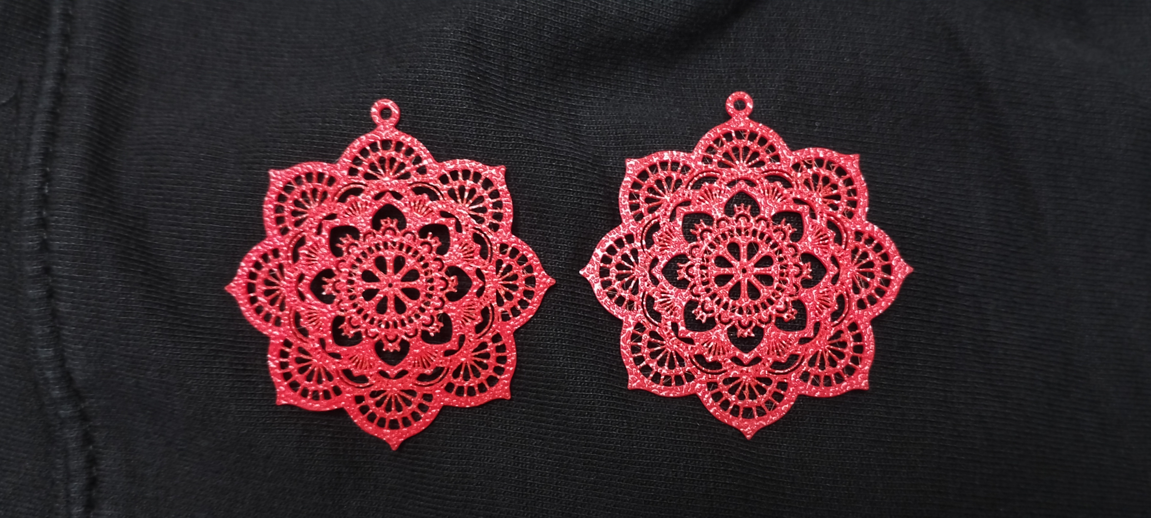 Miniatura 2 do modelo 3D Mandala earrings