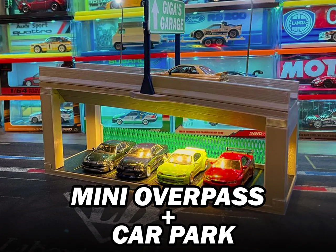 Mini Overpass + Car Park Diorama (for Hot Wheels & 1/64 Scale Cars