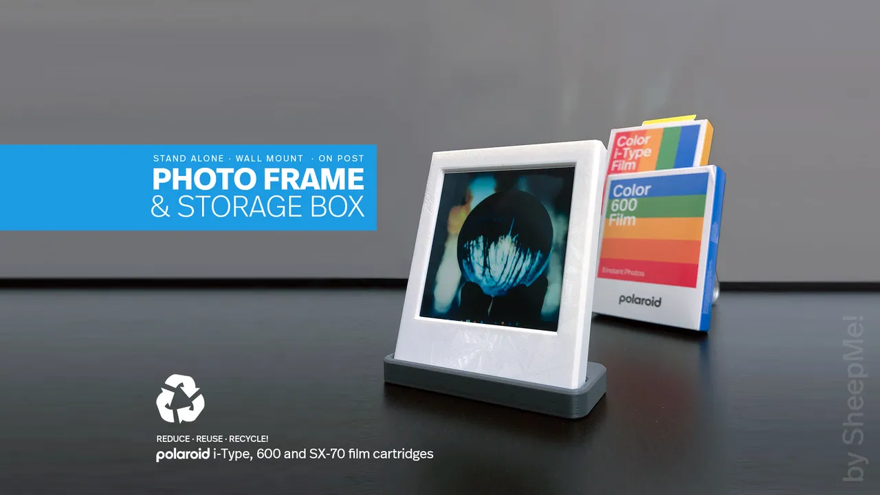 Photo Frame & Storage Box for Polaroid i-Type, 600 and SX-70 film by  SheepMe! | Download free STL model | Printables.com