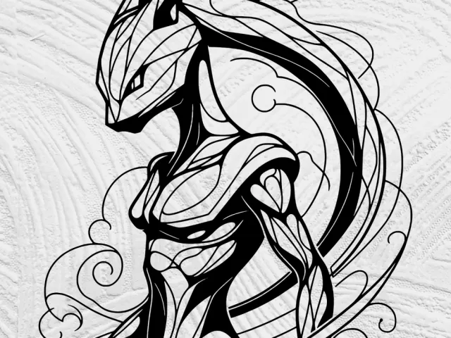 Flowing Line Art MewTow