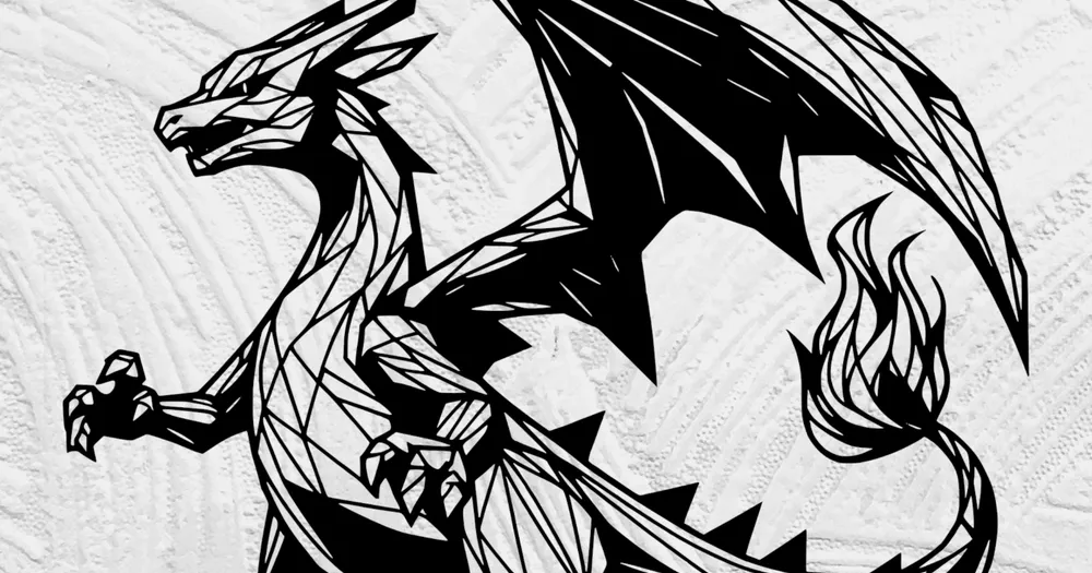 Hard Line Art Charizard by The line art guy | Download free STL model ...