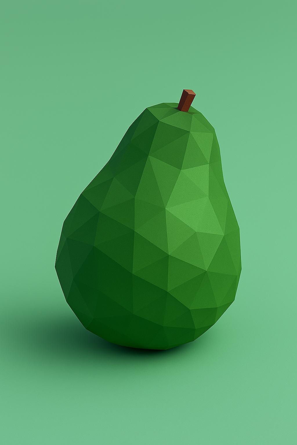 Low Poly Avocado 3D Model