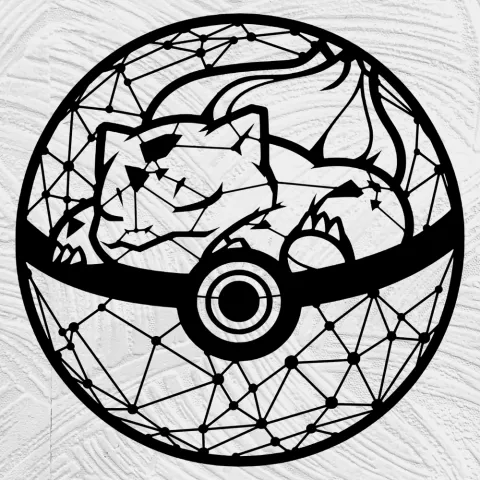 charmander sleaping in pokeball line art