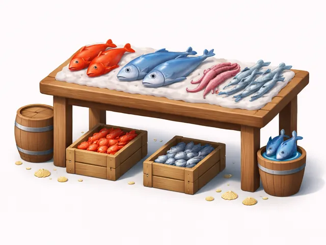 Low Poly Fish Market Table