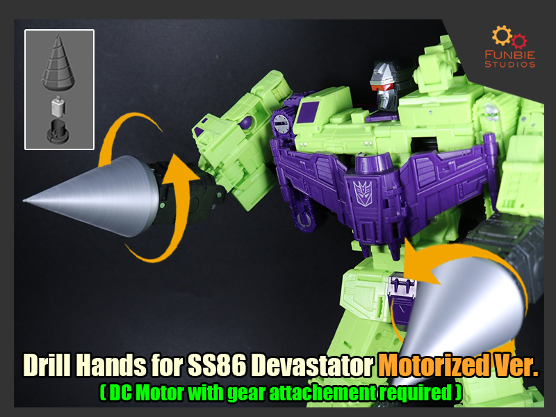 Motorized Drill Hands for Transformers SS86 Devastator