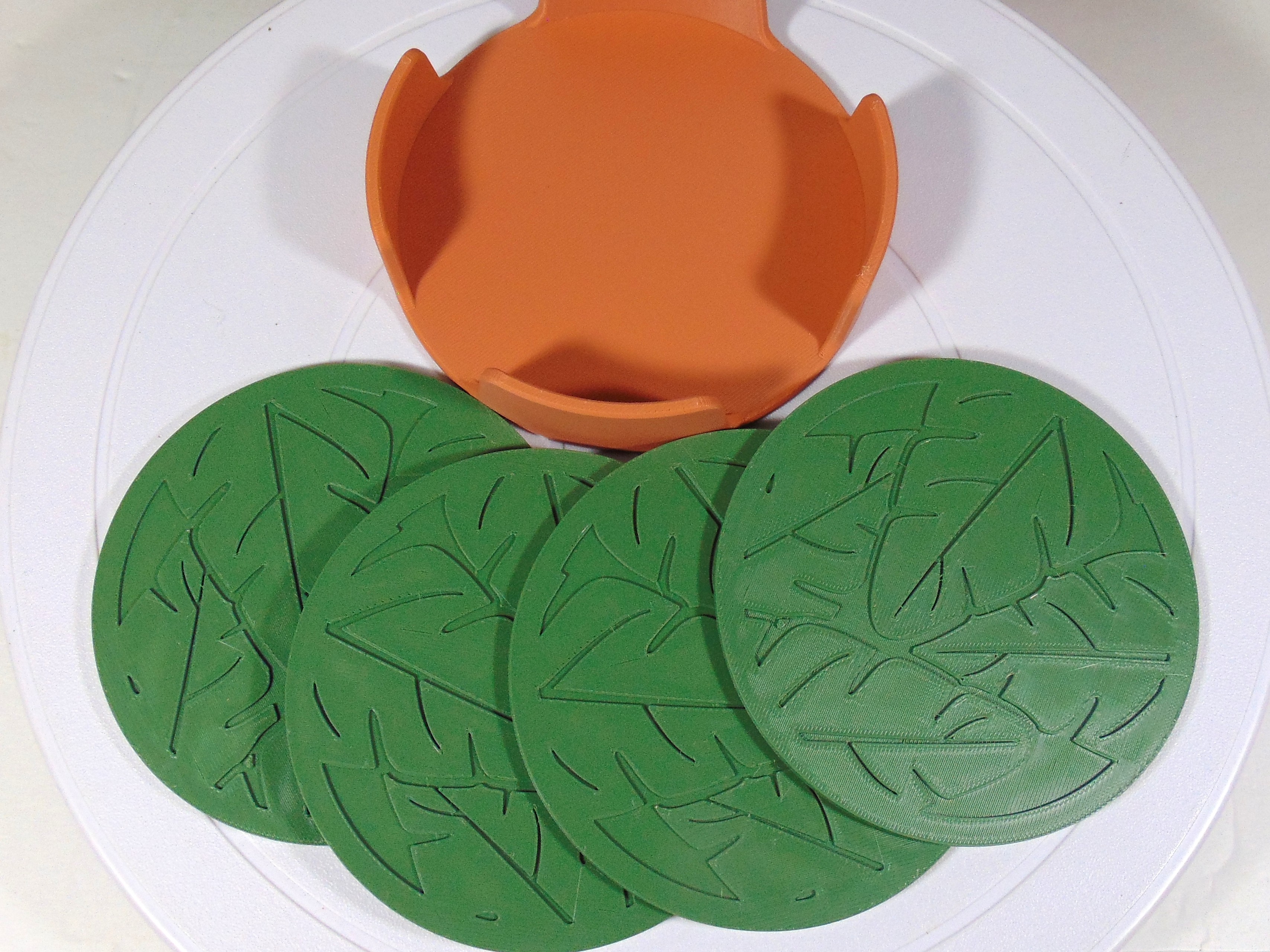 Modern Style Coaster Set Palm Leaf 100mm