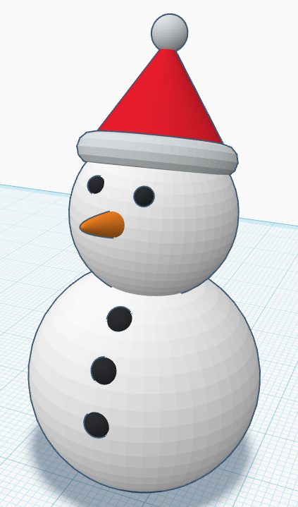 Snowman with Santa's hat