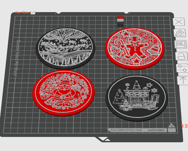 Miniatura 6 do modelo 3D Christmas Coaster Set