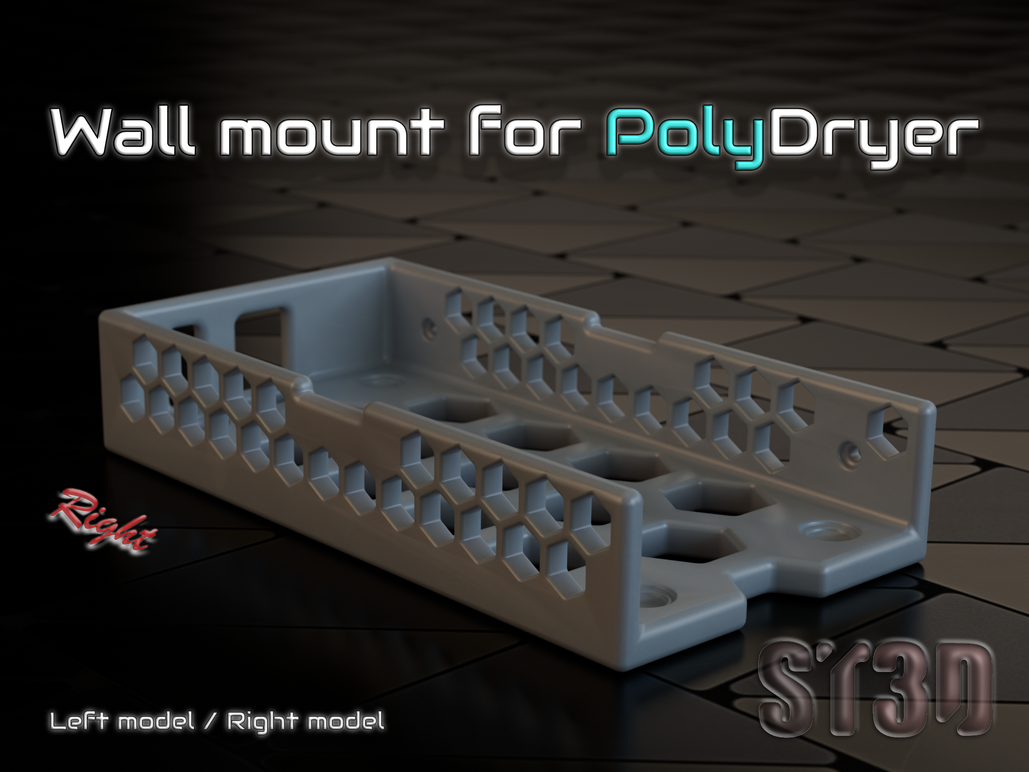Wall mount for Polydryer 3D model