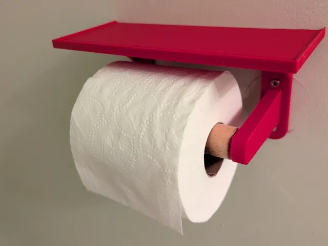 Toilet paper holder with shelf