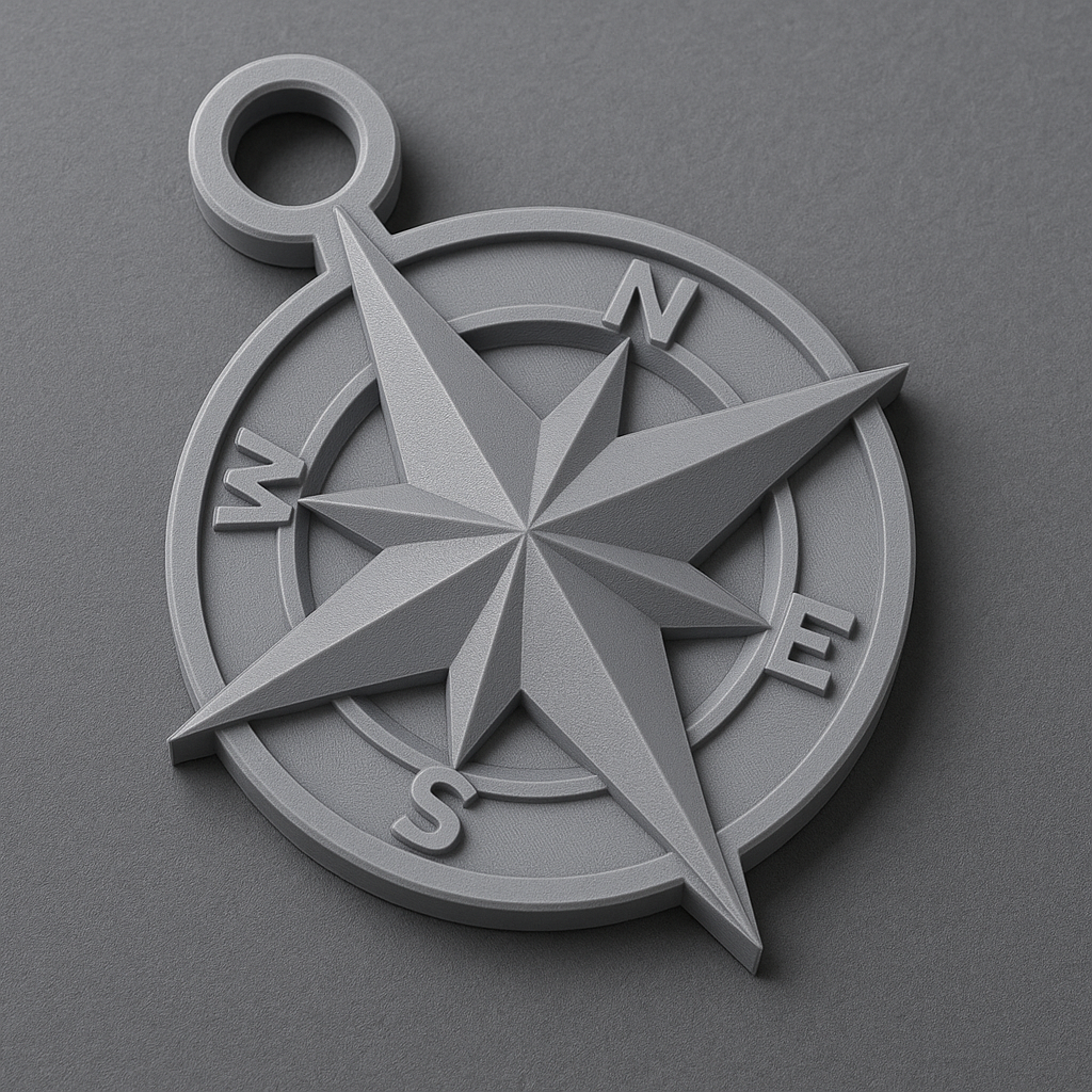 Compass Rose Keychain