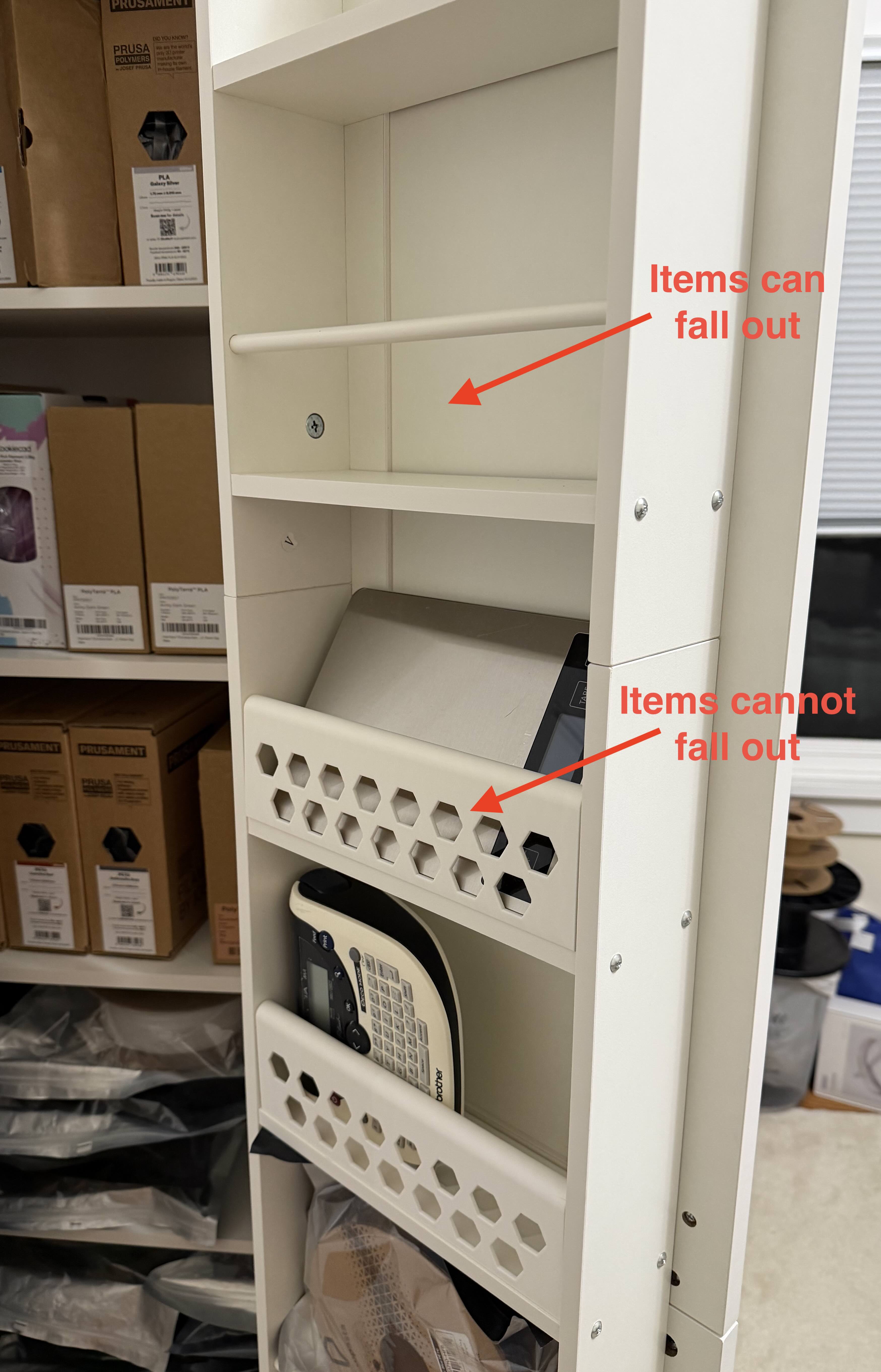 Spice rack rail guard for cabinet door