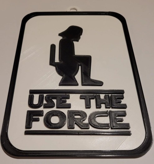 Use the force remix (with loop to hang on the wall)