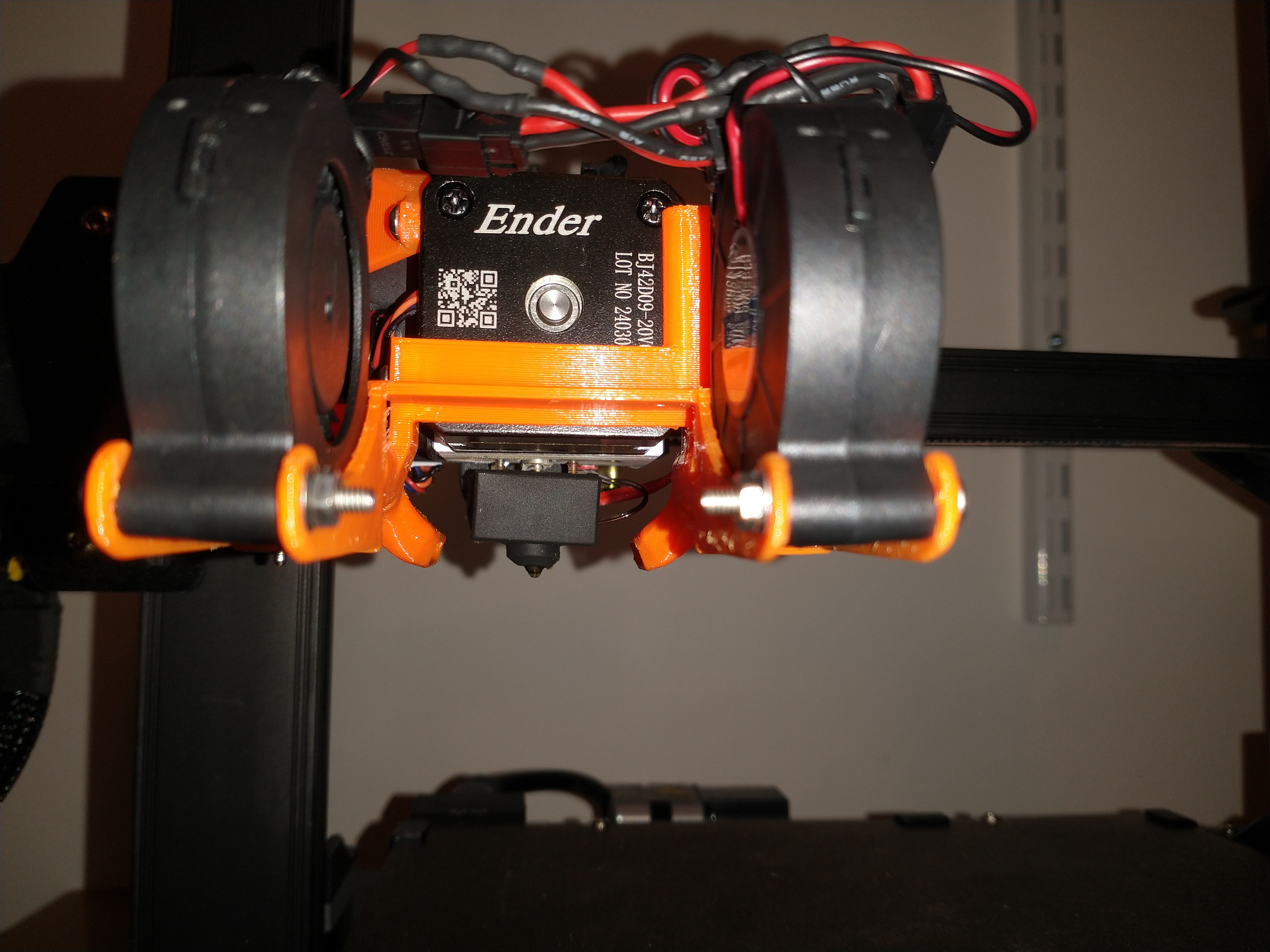 Ender 3 s1 /Sprite dual 5015 cooling fan duct remix 3D model thumbnail