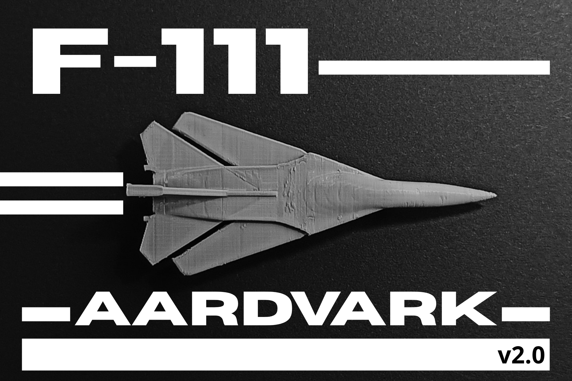F-111 Aardvark print-in-place and articulated micro attack aircraft - full redesign