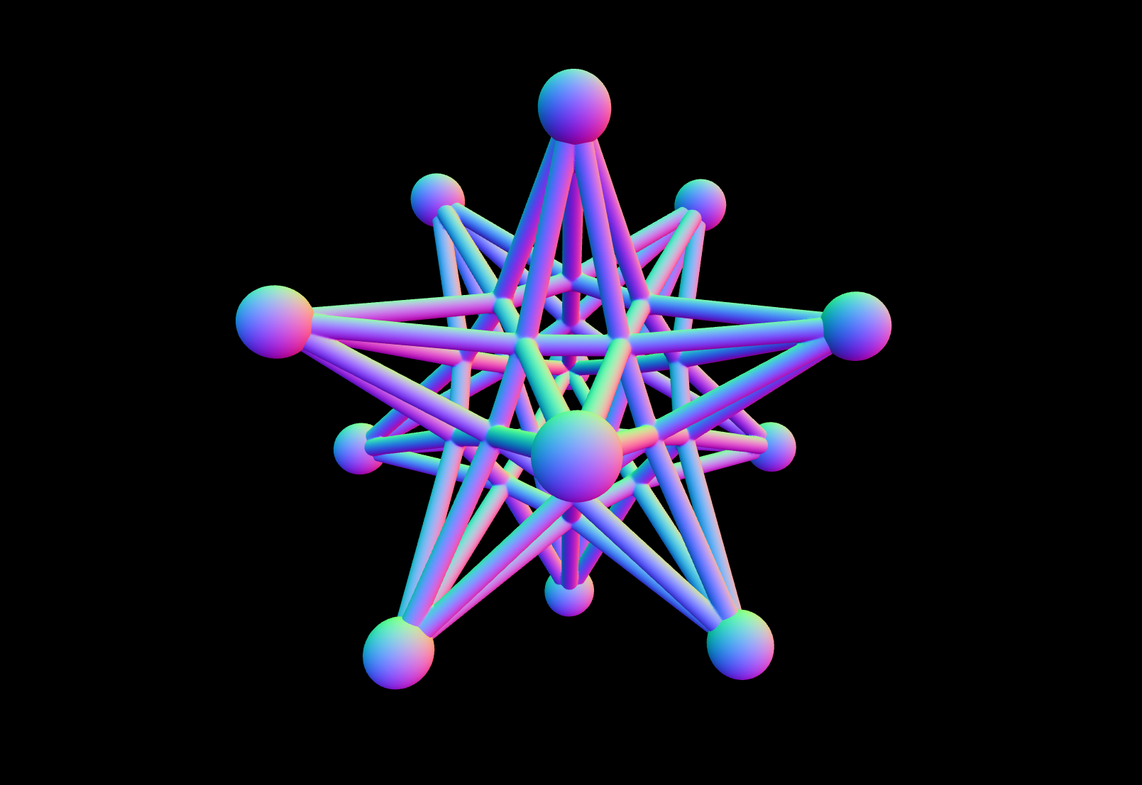 Wireframe Christmas stars 3D