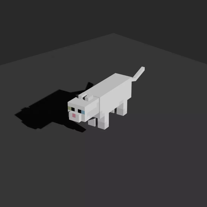 Stylized White Cat 3D Model - Minecraft Inspired by Fran Salcedo ...