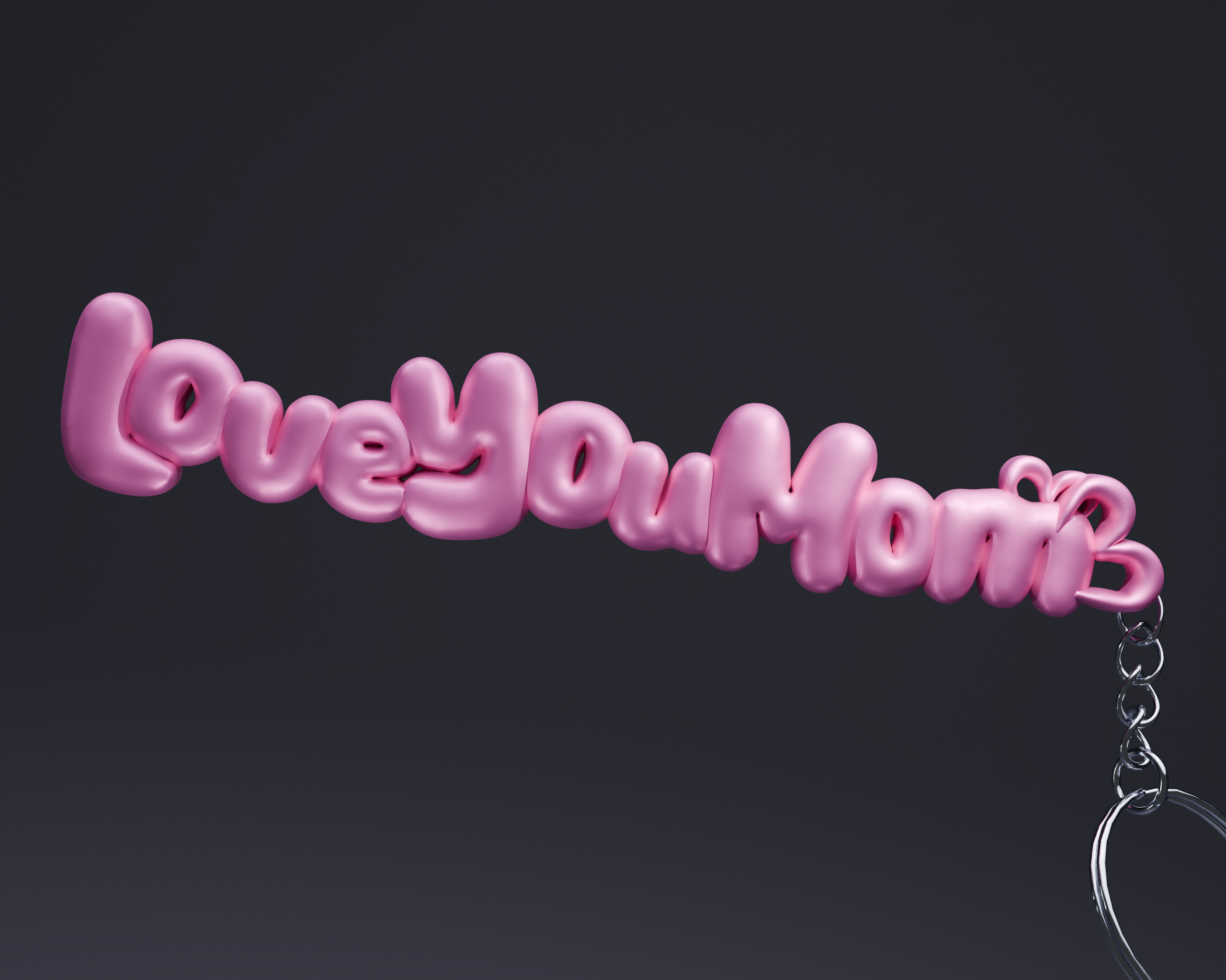 LOVE YOU MOM  "LOVEYOUMOM" BUBBLE KEYCHAIN
