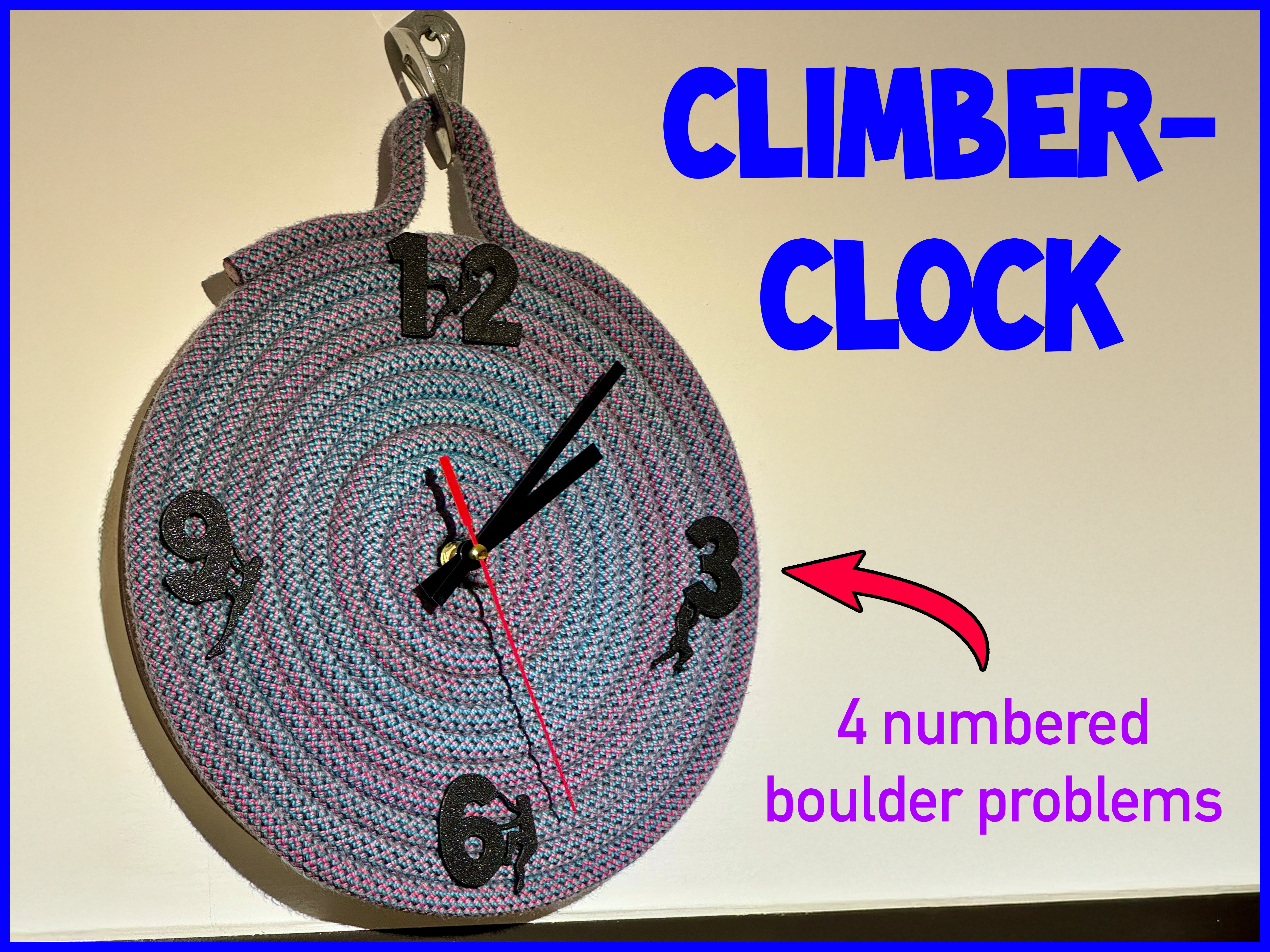 "Rockclimbing Numbers" for DIY Clock (Rope Art)