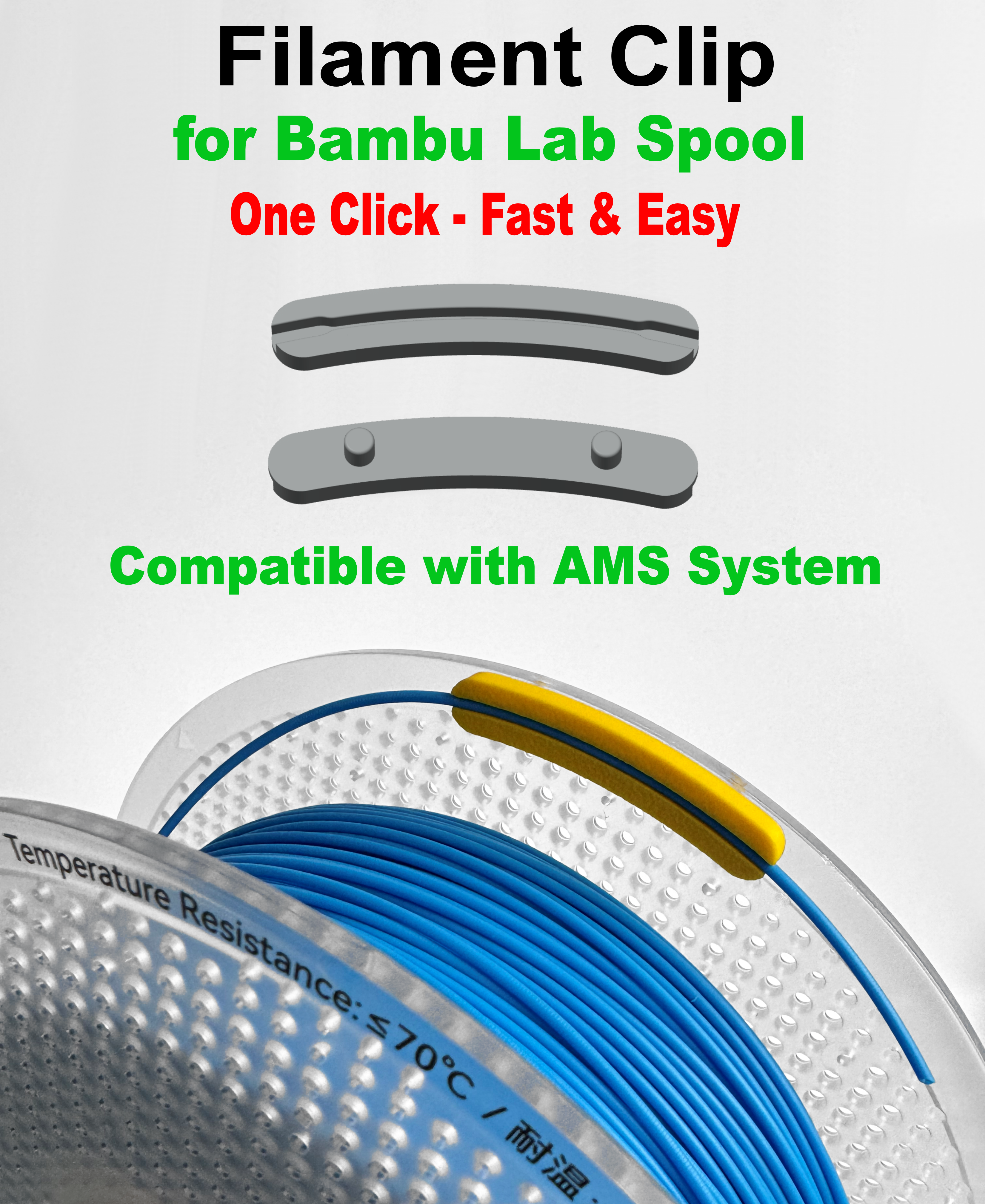 Filament Clip for Bambu Lab Spool - Compatible with AMS System