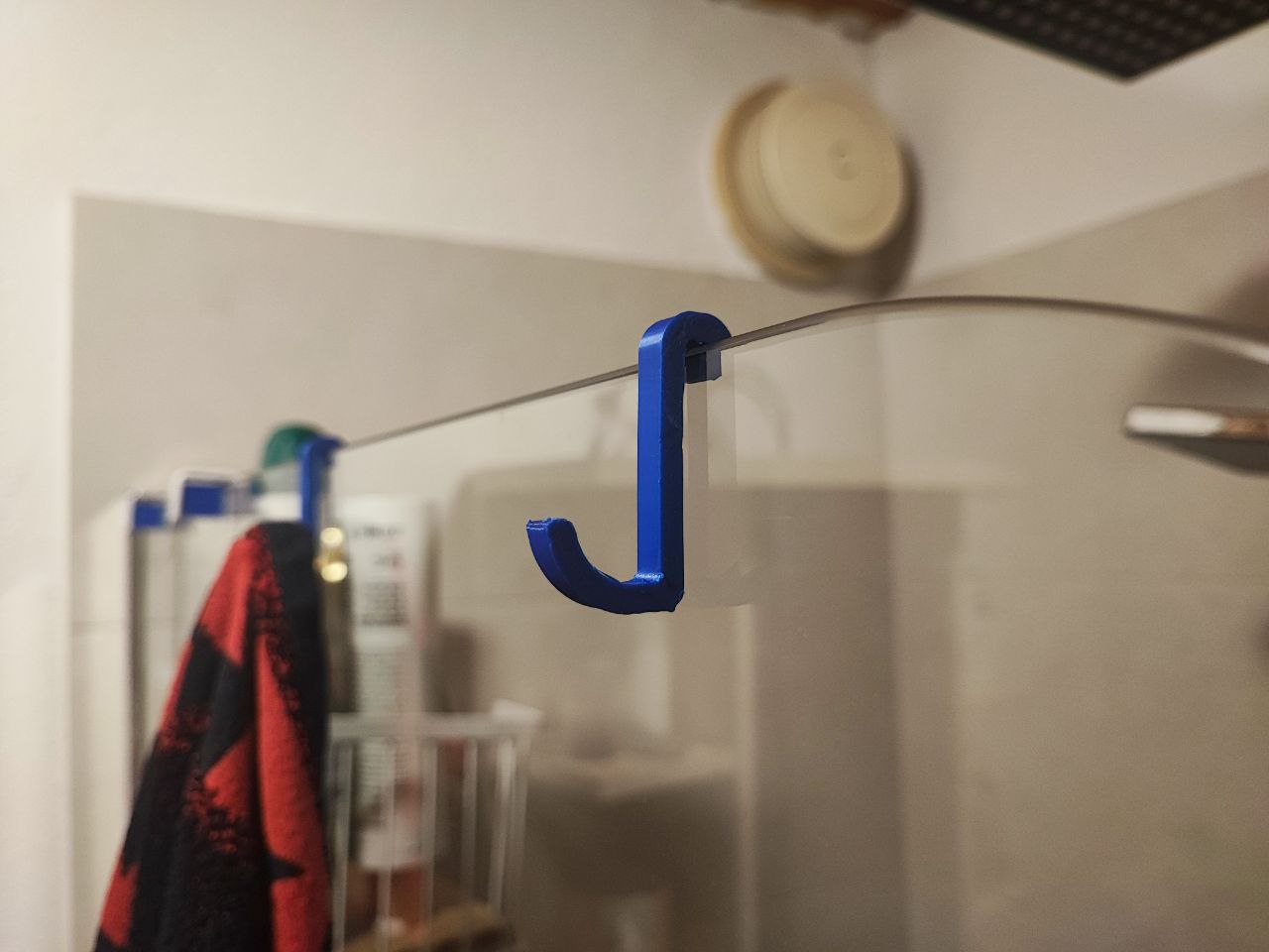 Shower towel door hook