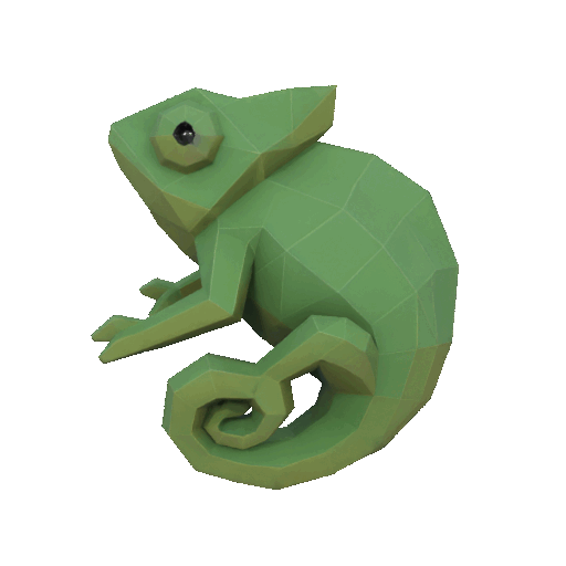 Miniatura 2 do modelo 3D Low poly chameleon