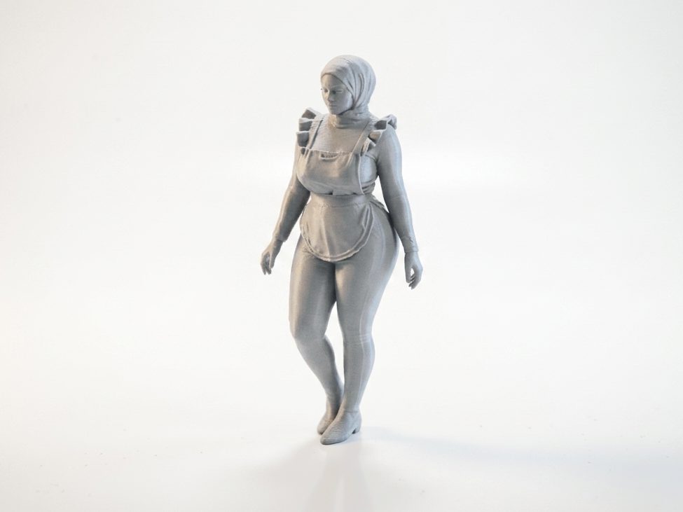 Hijabi Maid Figurine Female Character 3D Printable