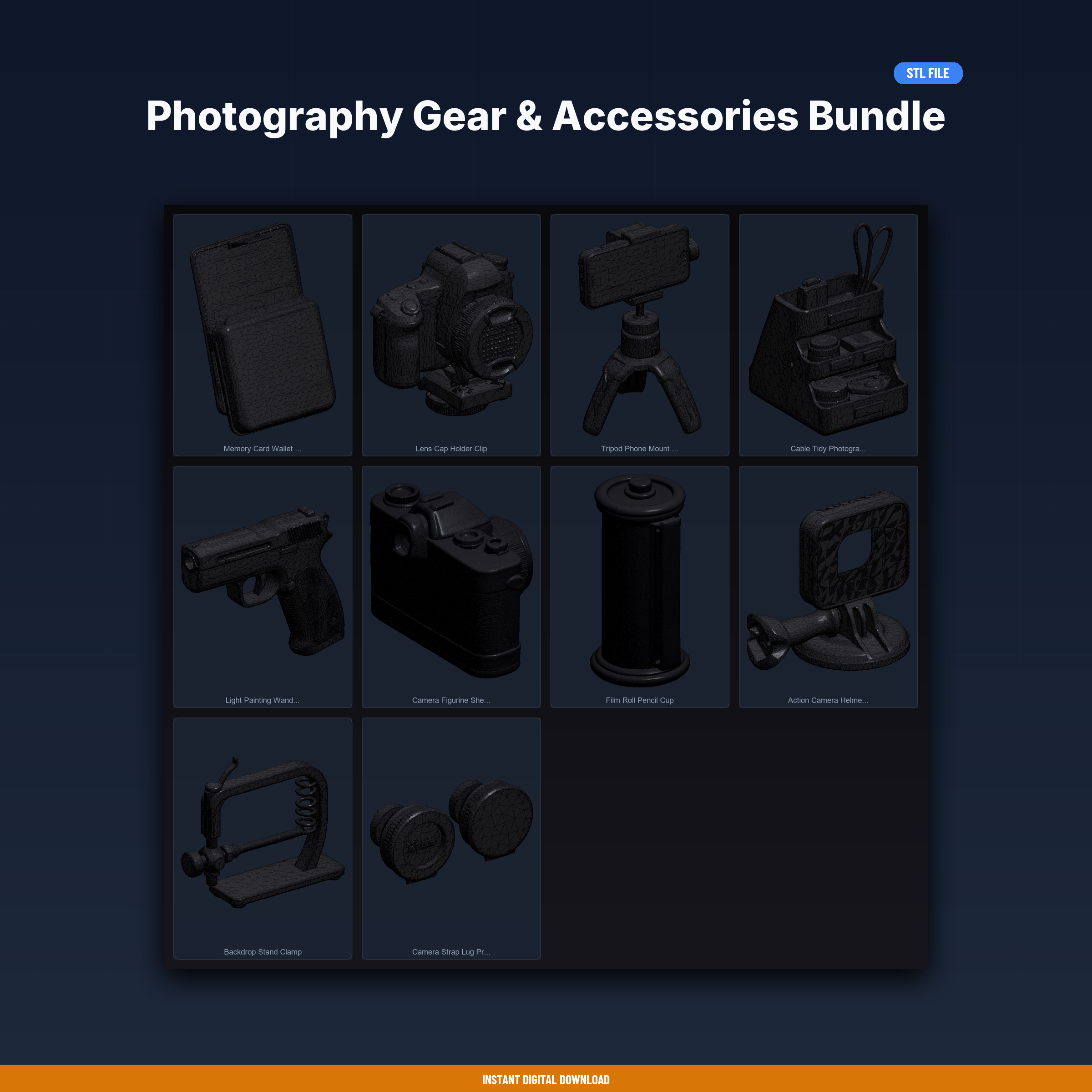 Photography Gear & Accessories Bundle - 10-Model STL Bundle